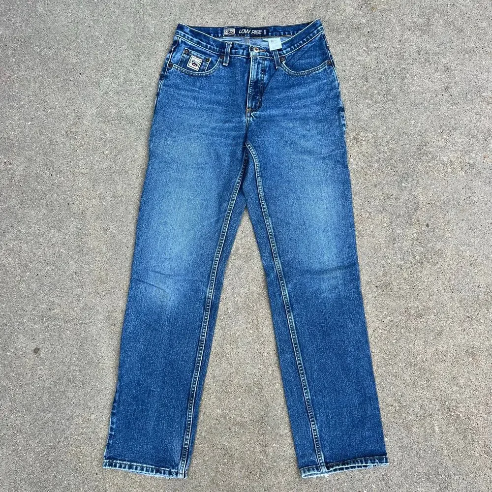 Y2K Cruel Girl 11 Long Low Rise Relaxed Fit Boot Cut Blue Jeans Cowgirl Western